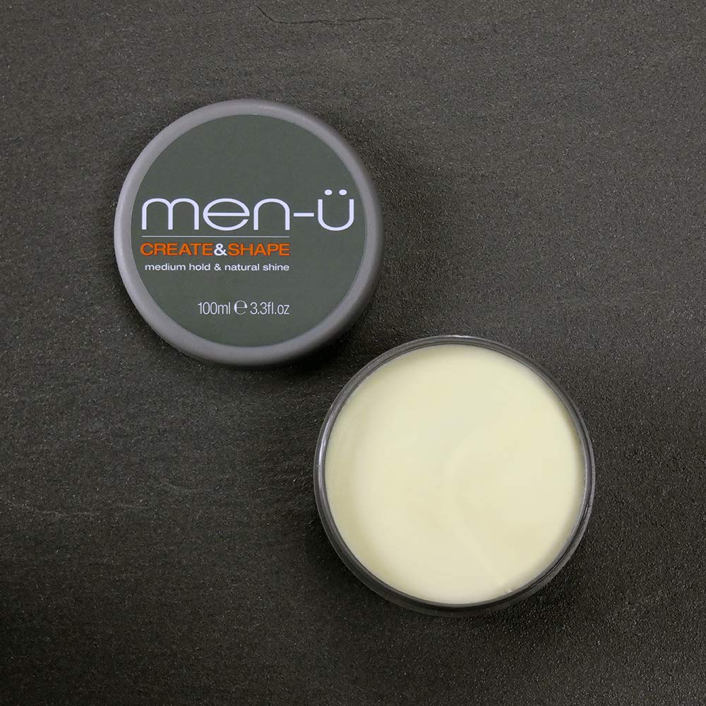 men-ü CREATE AND SHAPE 100ml – Adds texture and definition, smoothes and defrizzes. Hair putty with medium hold and medium shine. 100ml