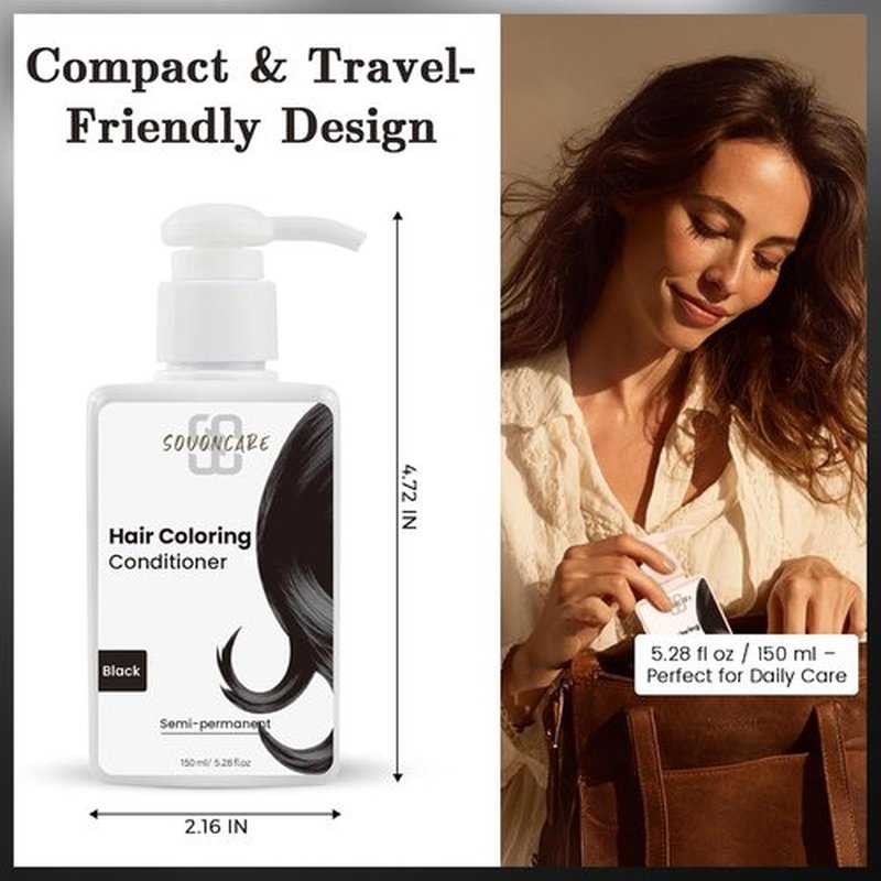 SOVONCARE Black Hair Color Depositing Conditioner Mask - 5.28 OZ | Cruelty-Free Formula