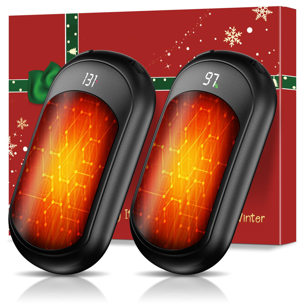 AI Hand Warmers Rechargeable 2 Pack, 6400mAh Portable Pocket Electric Hand Warmer, Fast Heating 3-Settings Reusable Handwarmers for Christmas, Gloves, Travel, Hunting Essentials Men Women