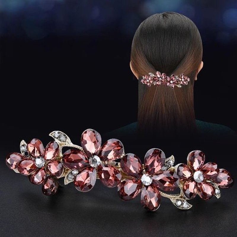 Jakeni Hair Clips for Women, Rhinestone Bridal Hair Barrettes with Crystal Accents, Sparkly Hair Pins for Wedding, Bride & Long Hair, Formal Evening Hair Accessories