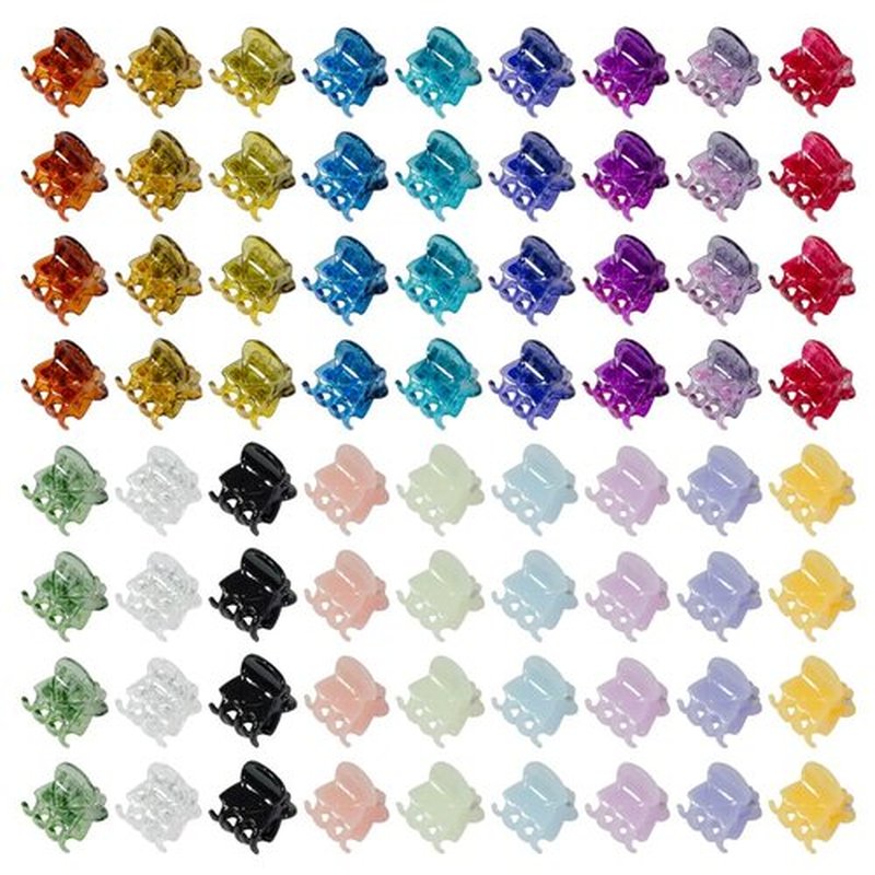 70 PCS Mini Hair Claw Clips， Bangs Strong Grip Multifunction Clamp Clips. (Multi-colored)