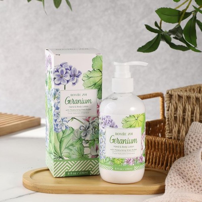 ROMIIE ZOI Daily Hand & Body Lotion - Moisturizing Shea Butter with Geranium - 236 ML / 8 FL OZ