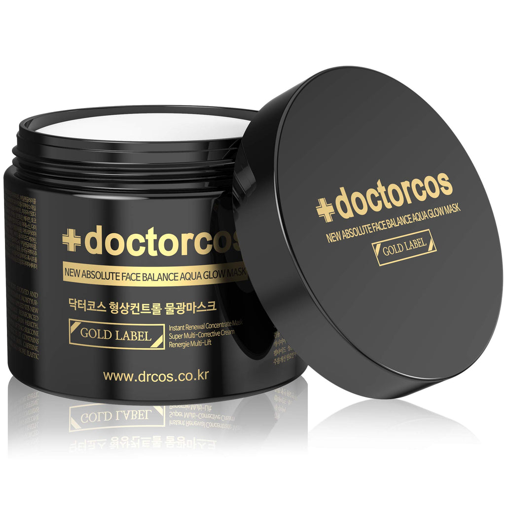 DOCTORCOS Gold Label Water Glow Mask Cream (4th Generation) | New Absolute Face Balance Aqua Glow Mask | Moisturizing Sleeping Pack | Face Lifting & Wrinkle Improvement | Korean Skincare | 3.71 oz