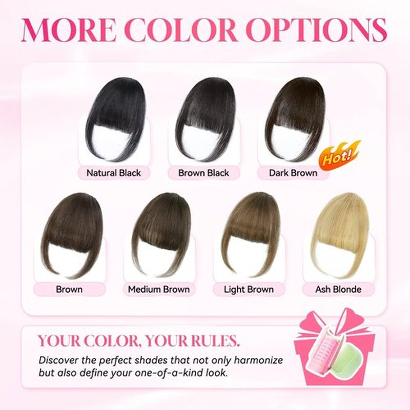 Mesariel Clip in Bangs Real Human Hair Fake Clip on Bangs for Women Dark Brown Air Wispy Fringe with Temples Curved Hairpieces for Daily Wear