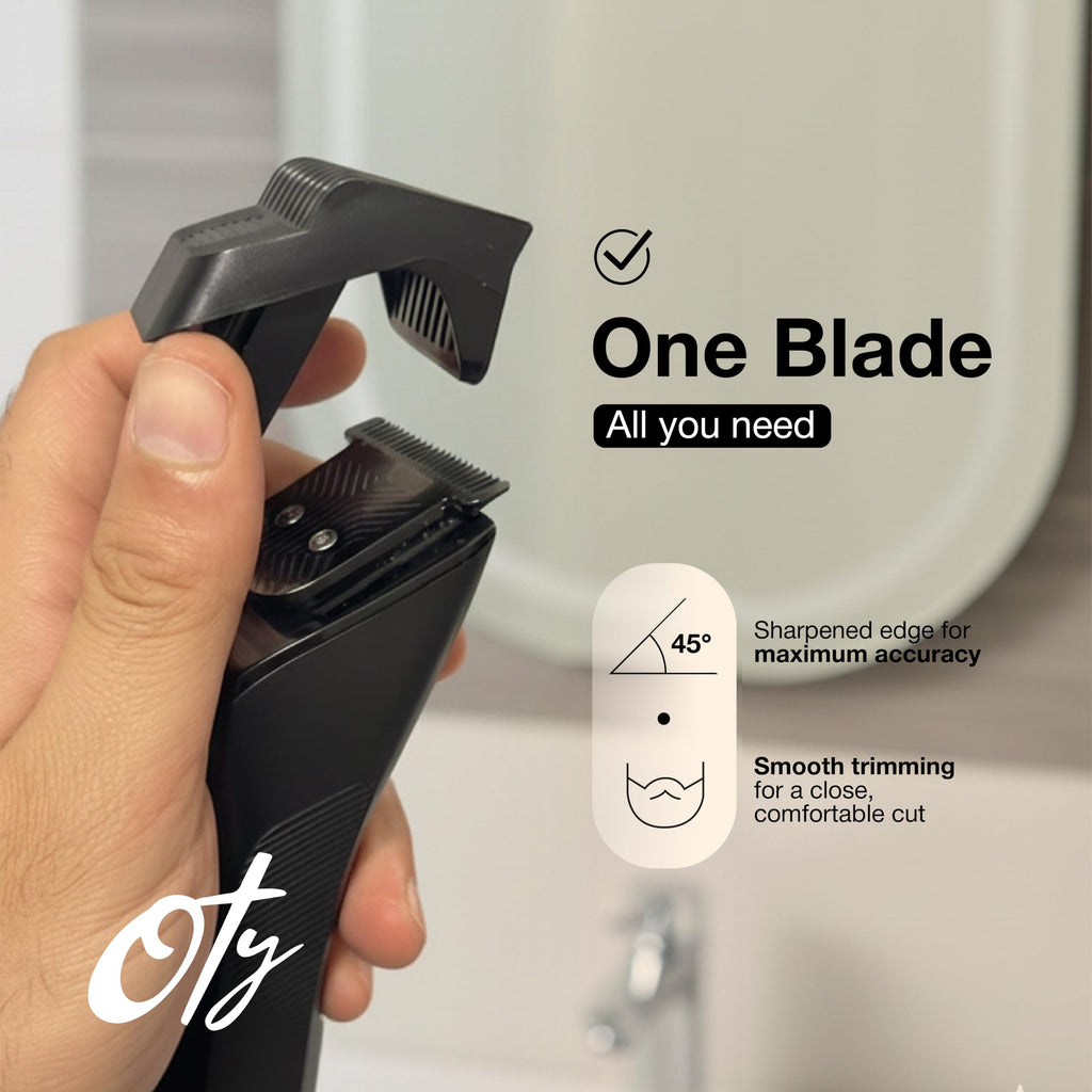 Oty Beard Trimmer for Men Adjustable - Waterproof Cordless Hair Clippers with 20-Length Dial, Stainless Steel Blades, LED Display & Travel Lock - Rechargeable Grooming Kit – Ideal Gift for Men