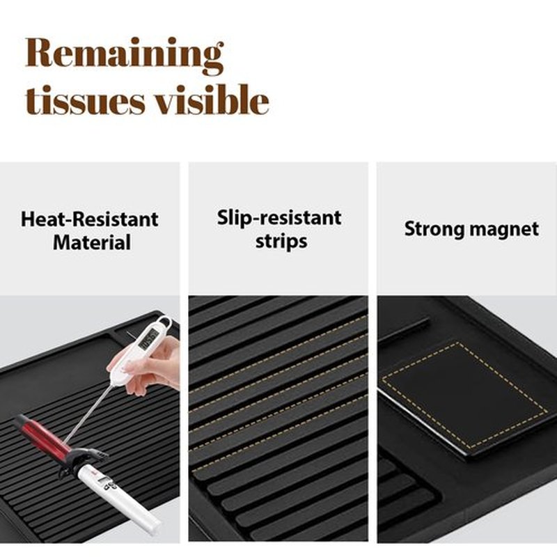 Adevar Magnetic Barber Mat for Clippers,Barber Station Organizer Mat for Beauty Tools,Professional Non-Slip Matt