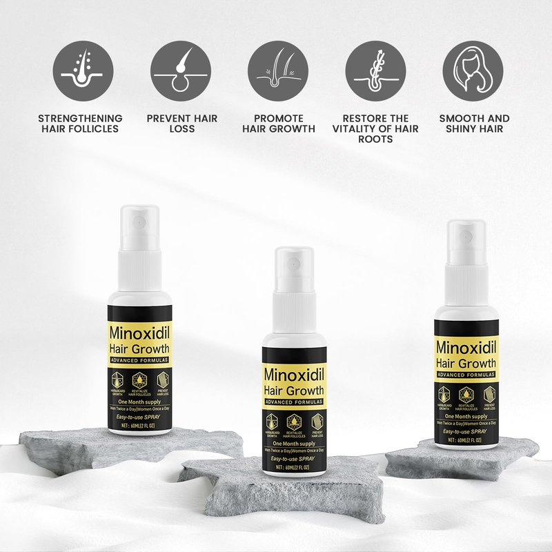 Xinweini Minoxidil for Men Beard Growth Kit, Minoxidil for Women Hair Growth Kit, Hair Loss Treatments for Women Hair Regrowth Treatment, Minoxidil 5%,3 pack