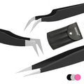 Lash Tweezers for Volume, Isolation & Classic Lashes, 3 Pack, Black