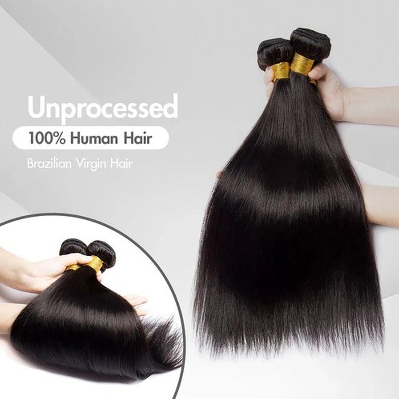 12A Human Hair Bundles 16 18 20 22 Inch Straight Bundles Human Hair Extensions Brazilian Virgin 100% Unprocessed Raw Thick Straight Hair 4 Bundles Human Hair Natural Color