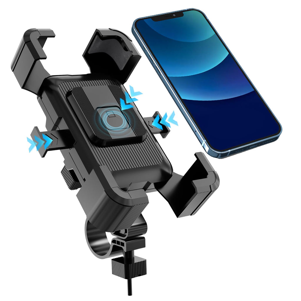 Litchigonzhu Bike Phone Mount Holder, Motorcycle Phone Mount, 3rd-Gen Anti Vibration for Scooter, E-Bicycle, Durable Phone Holder Handlebar[1s Release] Suitable for Smartphones 4.7-7.1",