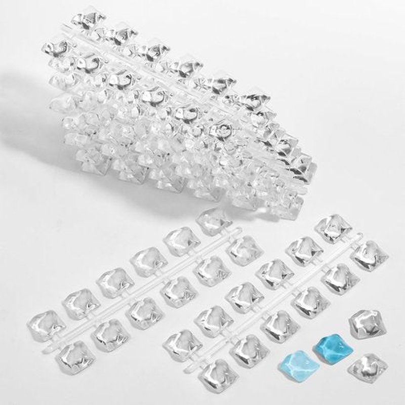 SUTOKAKA 240Pcs Solid Square Nail Polish Swatches Display Cards Uneven Texture Crystal Clear Glassy Nail Color Swatch Dots Chart Tips for Nail Salon Training Practicing Beginners Professionals