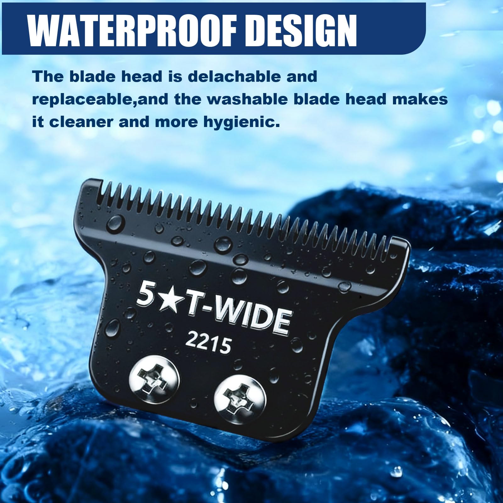 2215 Adjustable Replacement T Wide Blades Compatible with Wahl 5 Star Serise Detailer Li Trimmer 8081 and 8171 Models