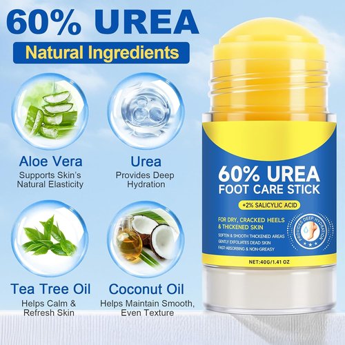**Regine Switzerland Urea Foot Care Stick - 60% Urea & 2% Salicylic Acid for Dry, Cracked Skin - 1.41oz**