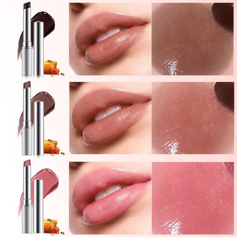 Erinde 2PCS Honey Lipstick Tinted Lip Balm - Hydrating Natural Glossy Lip Balm, Sheer Lightweight Color, Moisturizing Lipstick Makeup Lip Care Balm with a Hint of Natural Black Cherry Tint