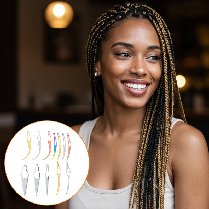 YBEATY 12 PCS Locs Hair Interlocking Tool Set 4 Styles Retighten Tool Retighten Tools Bent Hook Shape Loc Needle Dreadlock Crochet Needle Easy Hair Loc Needles for Maintaining Dreadlocks Styling