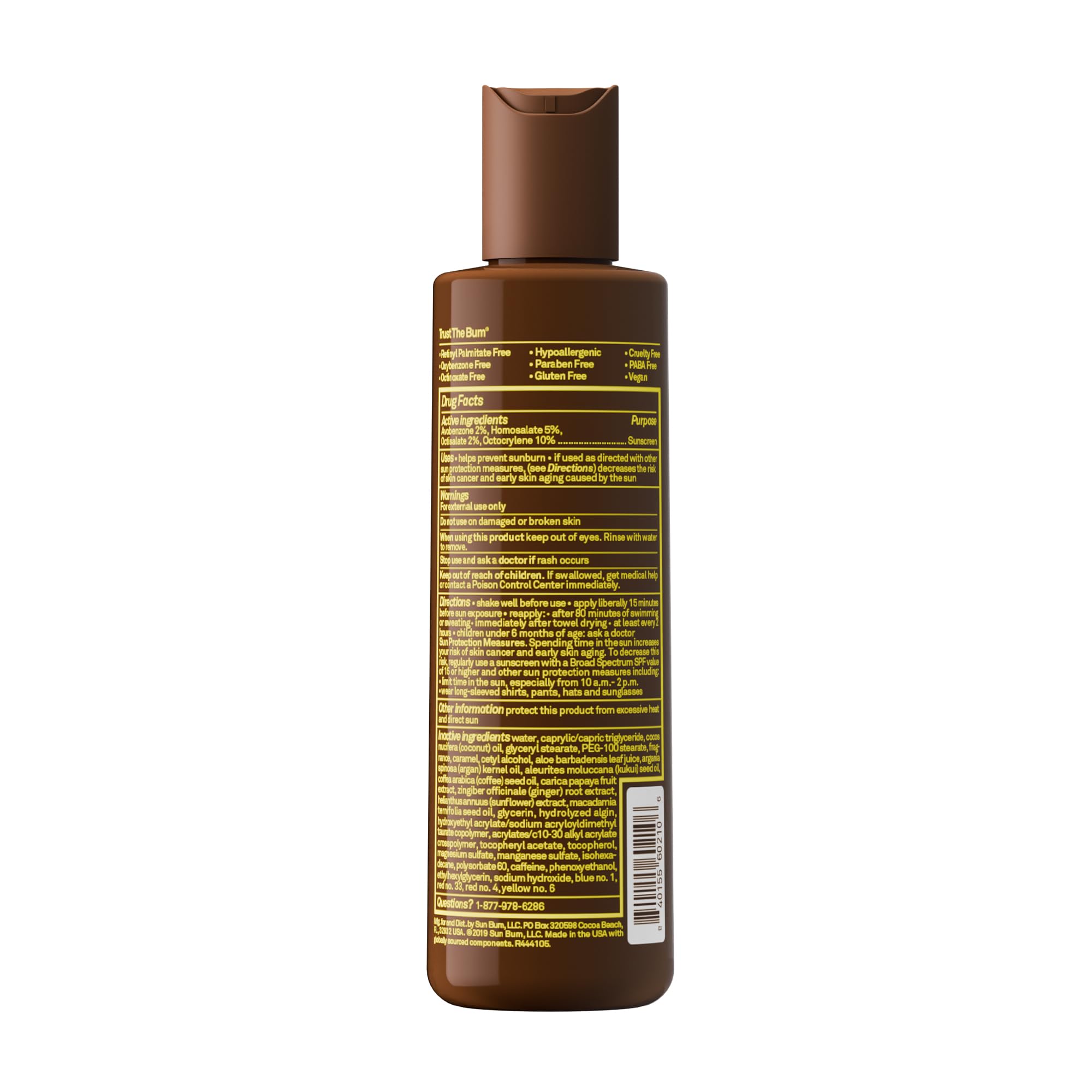 Sun Bum SPF 15 Browning Body Lotion - Water-Resistant Broad Spectrum Moisturizing Tanning Lotion with Vitamin E - Hawaii 104 Act Compliant (Made Without Octinoxate & Oxybenzone) - 8.5 Fl Oz