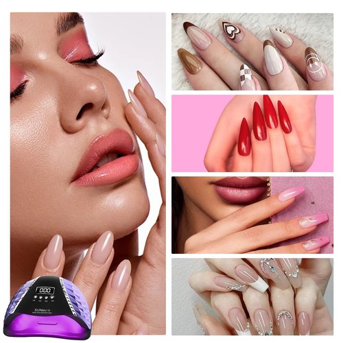 Timpou LED UV Nail Lamp, 280W Gel Nail Polish, Dryer, Professional Nail Lamp, UV Light for Nails with 66 Beads, Auto Sensor LED Gel Nail Lamp, 4 Timer Settings