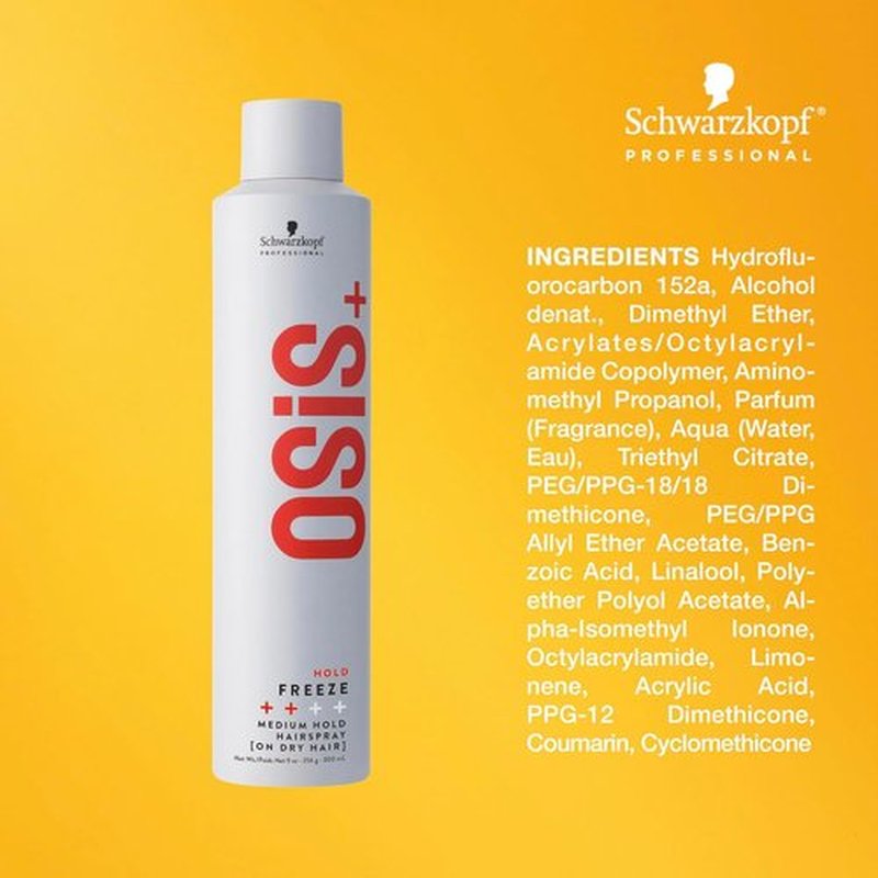 OSiS+ Freeze Hairspray - Medium Hold & Humidity Protection for All-Day Style