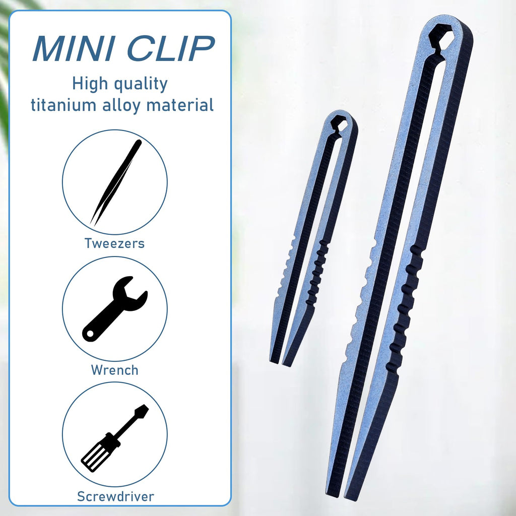 2Pcs Mini Titanium Tweezers, Portable Travel EDC Tweezers