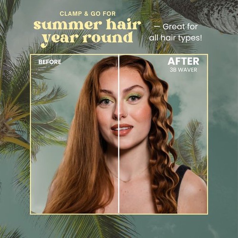 Beachwaver 3B Waver - Professional Beachy Waves Hair Styling Tool | Compact & Easy to Use