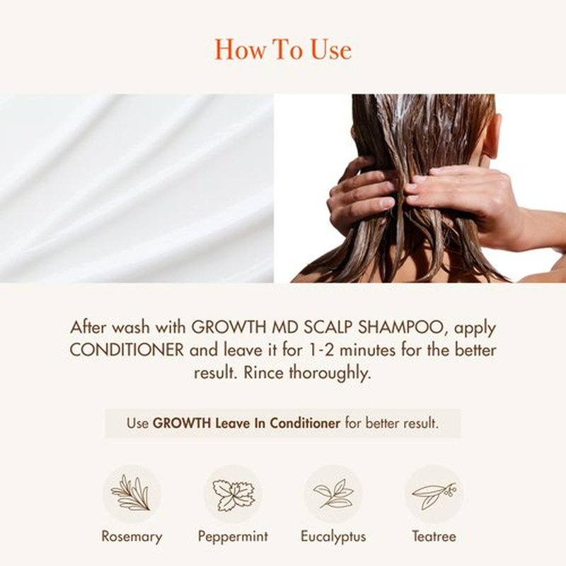 Red by Kiss Growth MD Scalp Conditioner, 5X Menthol for Flaky Scalp Relief & Thicker, Fuller Hair, Vitamins & Biotin Infused for Strengthening & Itch Relief, Vegan Formula & Cruelty Free (10oz)