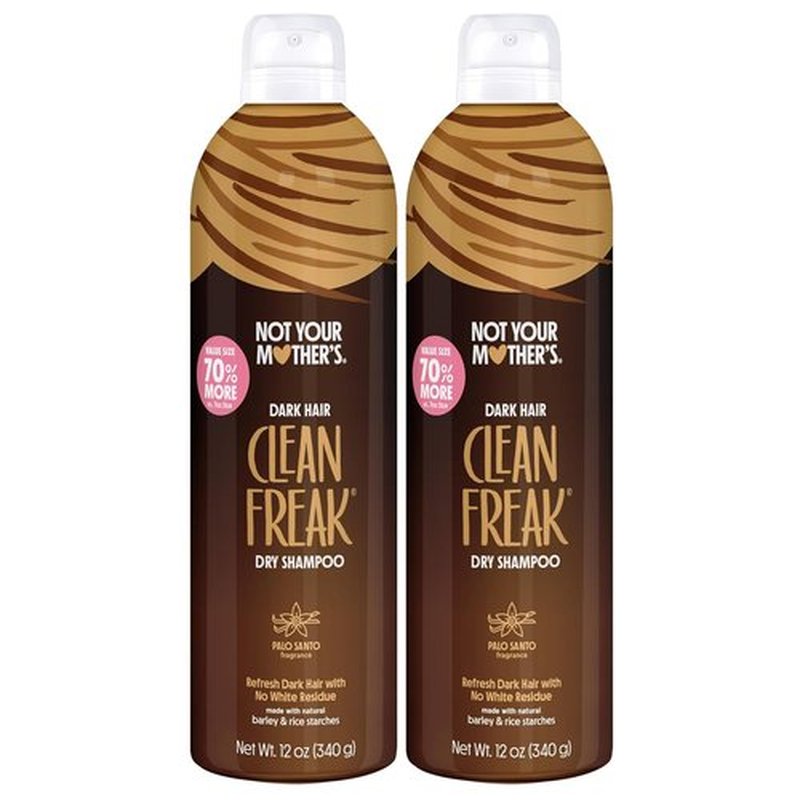 Not Your Mother's Clean Freak Dark Hair Dry Shampoo - 12 oz Each | Waterless Formula for Instant Refreshment