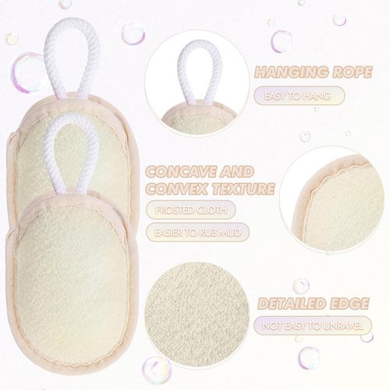 Sunnyray 4 Pcs Bath Body Exfoliating Soap Saver, Exfoliator Scrubber Pouch, Bath Loofah Sponge Body Scrubber Shower Sponge Exfoliating Mesh Pouf for Women and Men Bathing (Yellow)