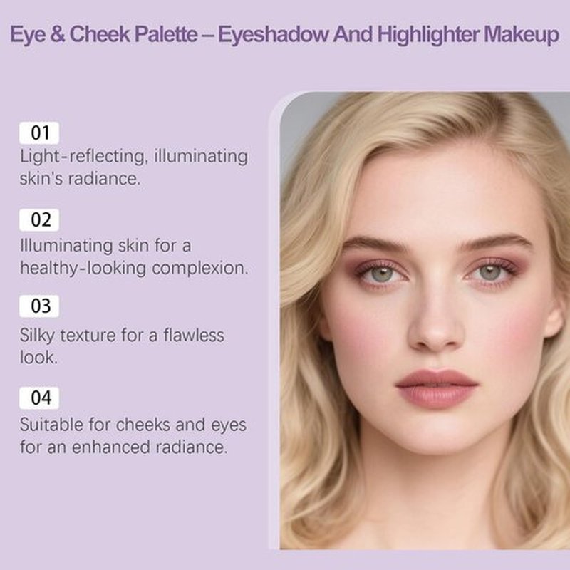 Skiennix Eye & Cheek Palette - Versatile Eyeshadow and Highlighter Kit for Women | 4-in-1 Makeup Essentials