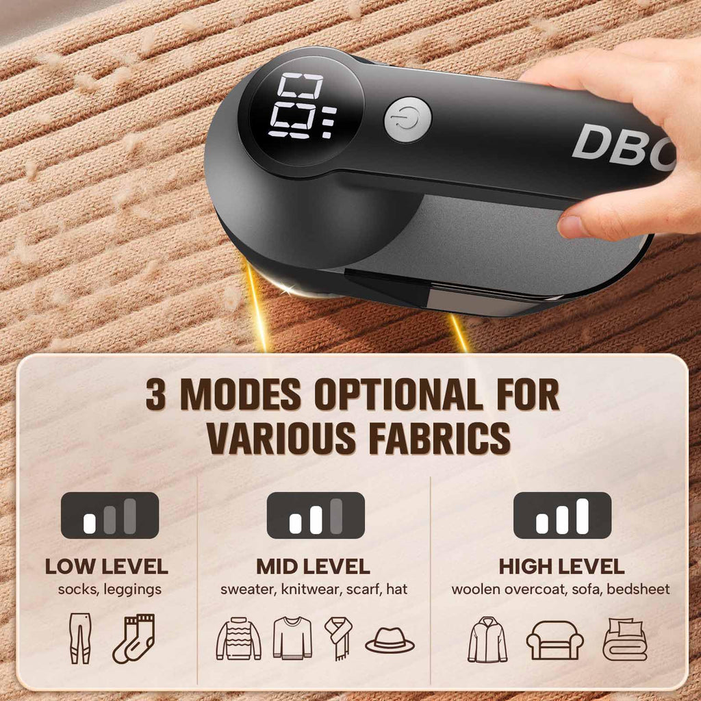 DBC Rechargeable Fabric Shaver,3-Speed Lint Remover for Clothes LED Display, 15000r/Min Powerful Motor, Large Shaving Head Lint Shaver for Clothes, 6-Leaf Blades, Lint Ball, Furniture, Fuzz