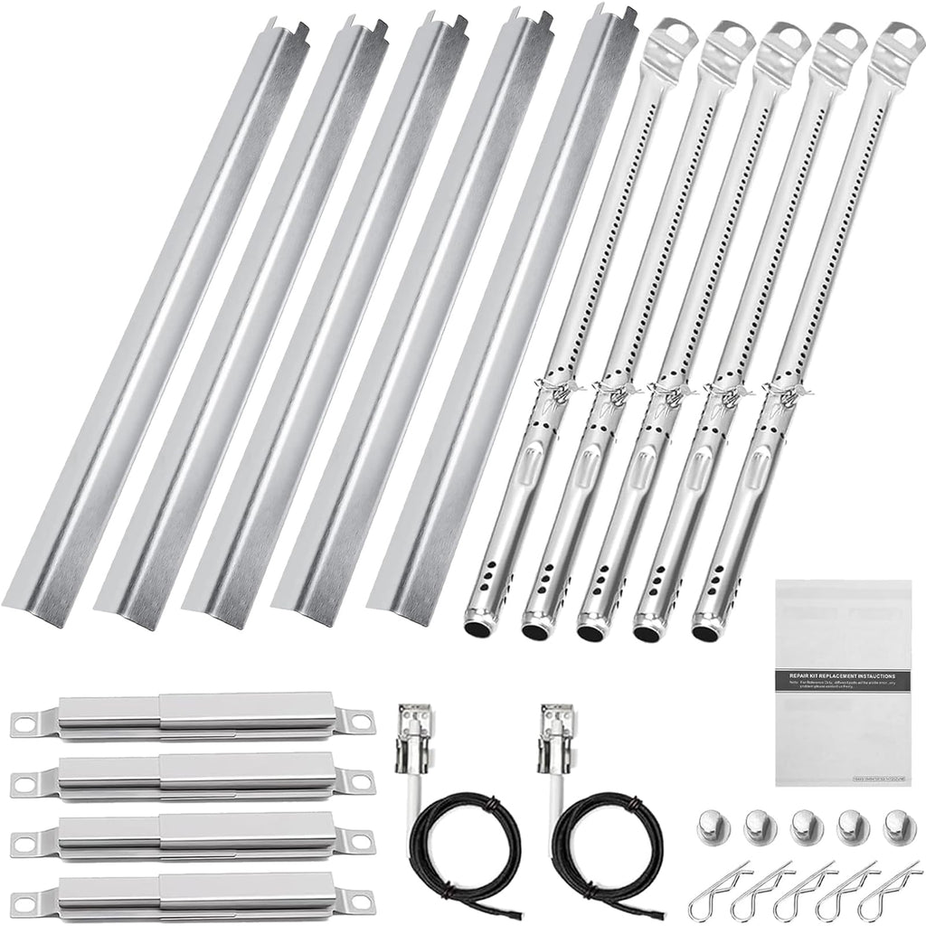 Grill Replacement Parts for Charbroil Performance 5 Burner 463448021 463450022 463451022, 4 Burner 463365021 463352521, Charbroil Grill Parts Include Heat Plate,Burner, Igniter,Crossover Tube