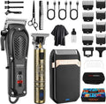 HIENA PRO Professional Hair Clippers - Cordless 3-in-1 Hair Cutting Kit with LED Display & Foil Shaver | USB-C Rechargeable