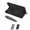 LAKE OF FIRE Scissors Case Featuring a Leather Cover and Zippers for Secure Storage and Enhanced Protection(Purple+Gray)