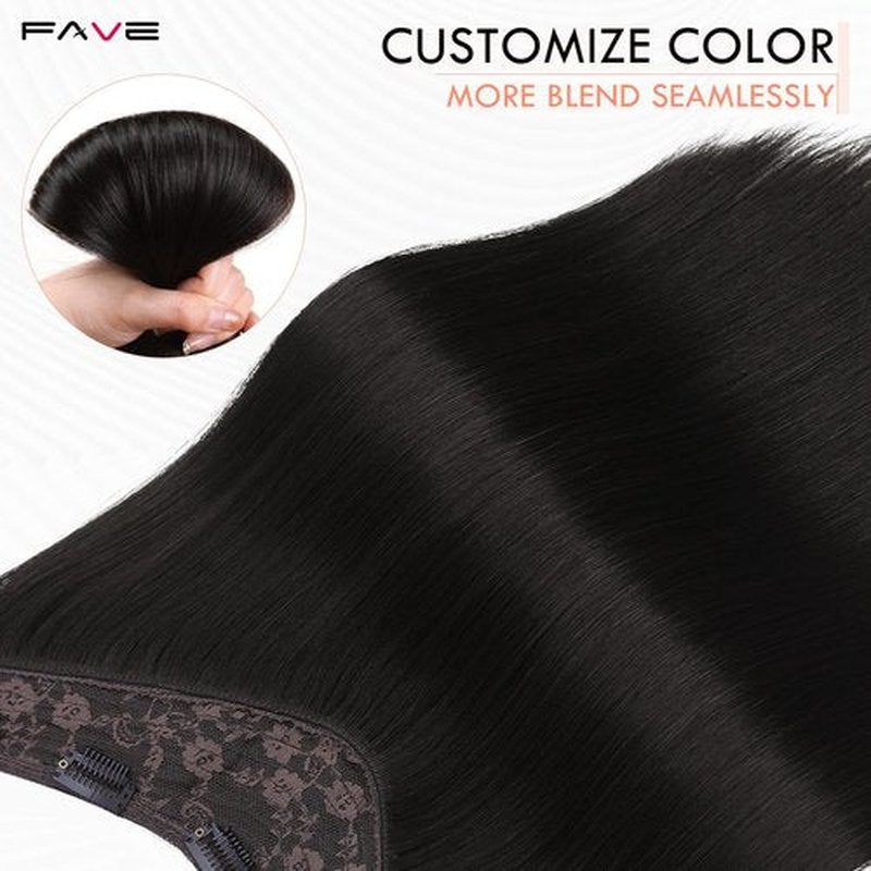FAVE 18 Inch Clip in Human Hair Extensions 110g Seamless & Invisible Clip in Hair Extensions 100% Remy Human Hair Hairpieces for Volume & Length (Natural Black)