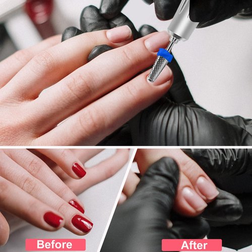 HungGato 5 in 1 Nail Drill Bits, Professional Carbide Tungsten Multi-Function Electric File for Gel & Acrylic, Manicure Pedicure Cuticle Gel Polishing, Technicians Bits for Salon & Home (Medium)