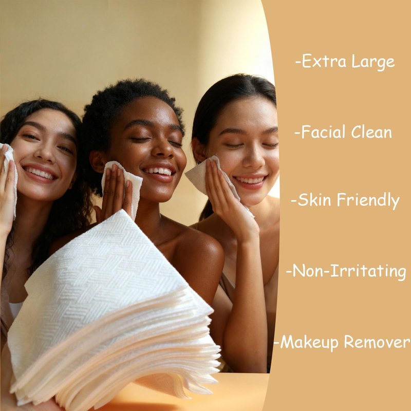 verttech™ Diamond Weave Face Towelettes Disposable XL, 100 Count (2PK), 10"x12" Clean Towels for Face, Disposable Facial Towels & Washcloths, Makeup Remover Wipes & Face Towels Clean Skin