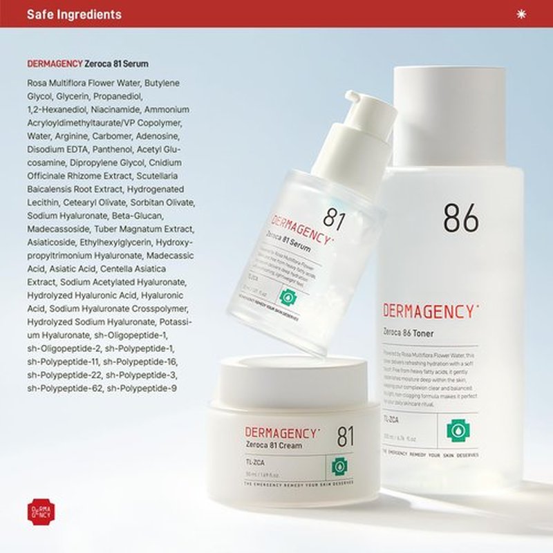 DERMAGENCY Zeroca 81 Serum – Korean Wild Rose Serum for Acne-Prone & Sensitive Skin – Balances Oil-Water, Soothes Redness, Fades Post-Blemish Marks, Firms & Hydrates 1.01 oz. 30 ml