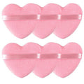 Skiennix Heart Shape Makeup Puff - Soft Velour Cosmetic Blender for Loose Powder | 6 Pieces, Pink