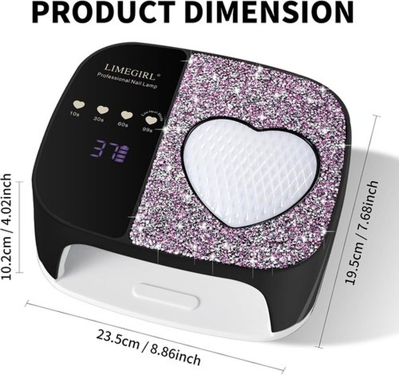 LIMEGIRL UV LED Nail Lamp Kit - Professional Fast Curing Gel Polish Dryer | Cordless & Rechargeable for Home & Salon Use