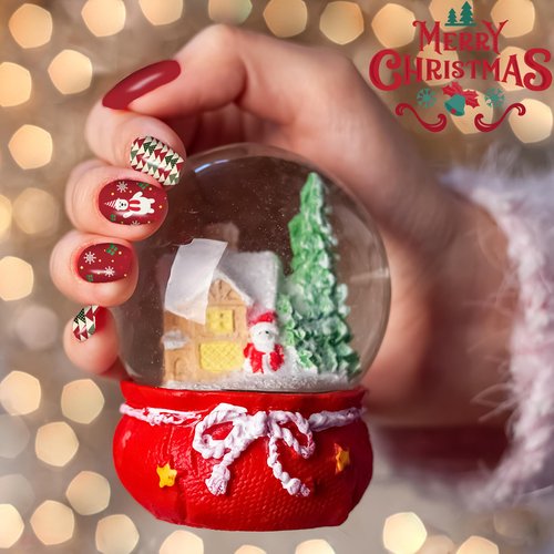 16 Sheets Holiday Nail Wraps Stickers, Christmas Thanksgiving Day Fall Winter All Seasonal Full Nail Polish Strips, DIY Self-Adhesive Nail Art Decals with 2 Piece Nail Files for Party Decor (224 Pcs)