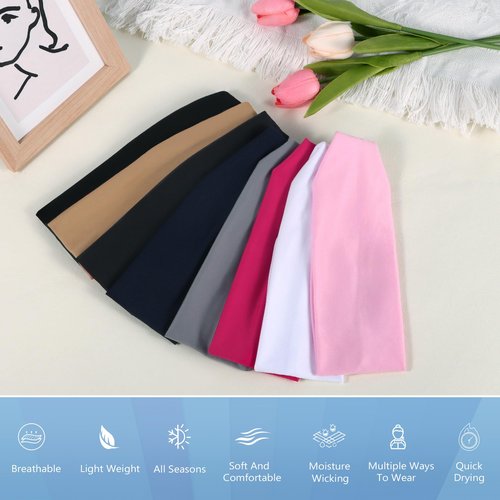 Headbands for Women – 8 Pack Wide Elastic Hair Bands, Soft Stretchy Non-Slip Sweatbands for Workouts, Yoga, Washing Face & Daily Wear
