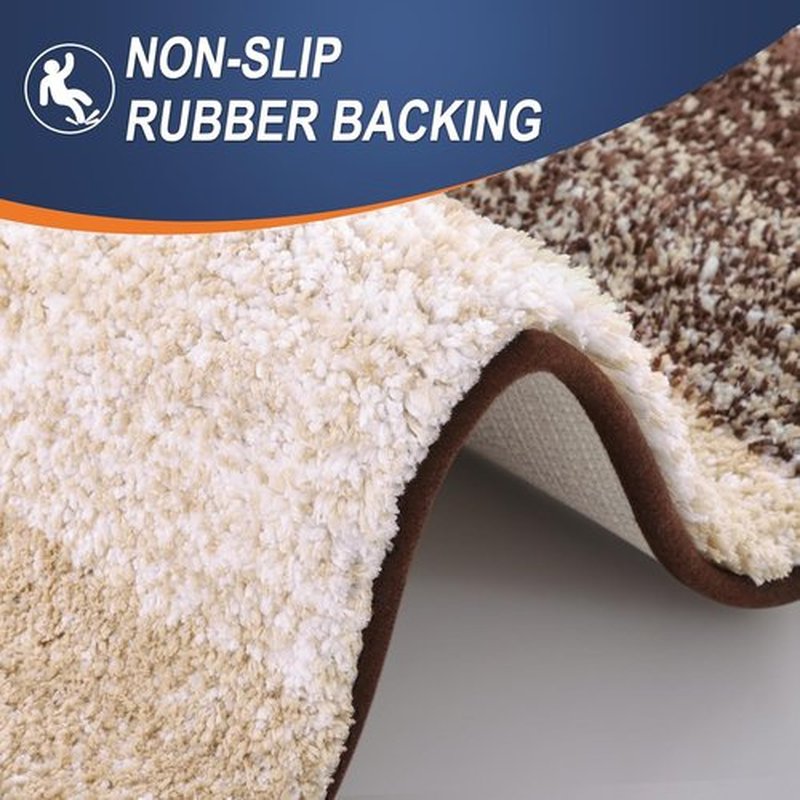 OLANLY Large Bathroom Rugs - Extra Soft Microfiber Mat 47x32 | Quick Dry, Machine Washable, Brown