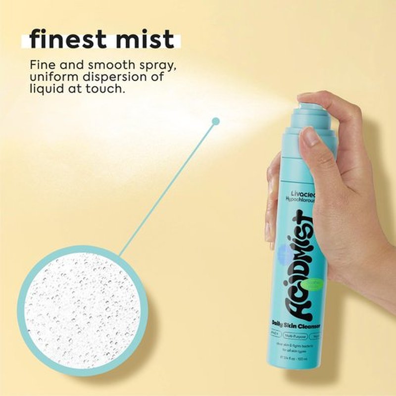 Hypochlorous Acid Spray for Face & Body - 3.4 fl oz 0.02% HOCL - Helps Reduce Redness and Breakouts - Travel Size Hypochlorous Spray - Multi-Purpose Topical Facial Skin Repair - pH-Balancing Toner