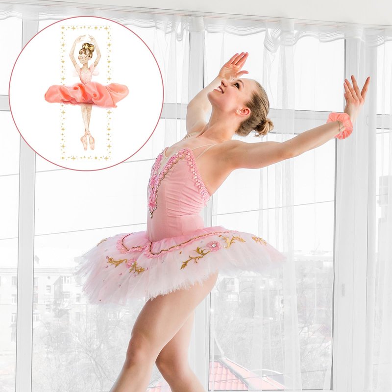 Yuxung 48 Pcs Ballerina Party Favors Ballet Hair Accessories 24 Pcs Pink Scrunchies Bulk 24 Ballerina Thank You Cards Ballet Birthday Party Decorations Hair Ties Kits for Women Dance Recital Gifts