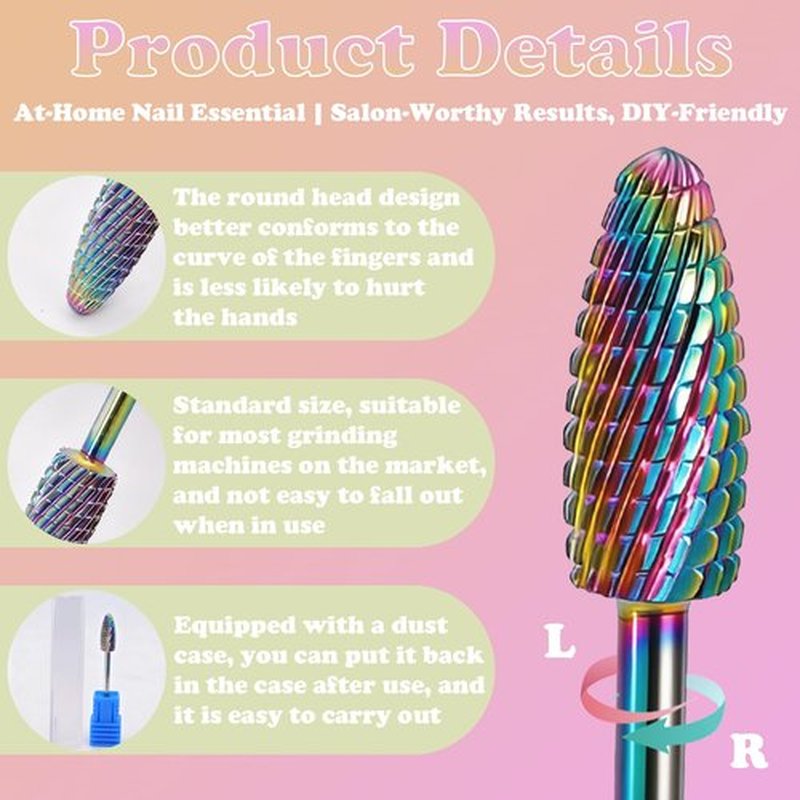 FANTEXY 3/32" Carbide Nail Drill Bits,Cuticle Clean Nail Drills Bit,Gel Remover Drill Bit,Nails File Bits for Old Skin and Nails,Manicure Essentials Tools,Manicure Tech Must Haves (Medium - M)