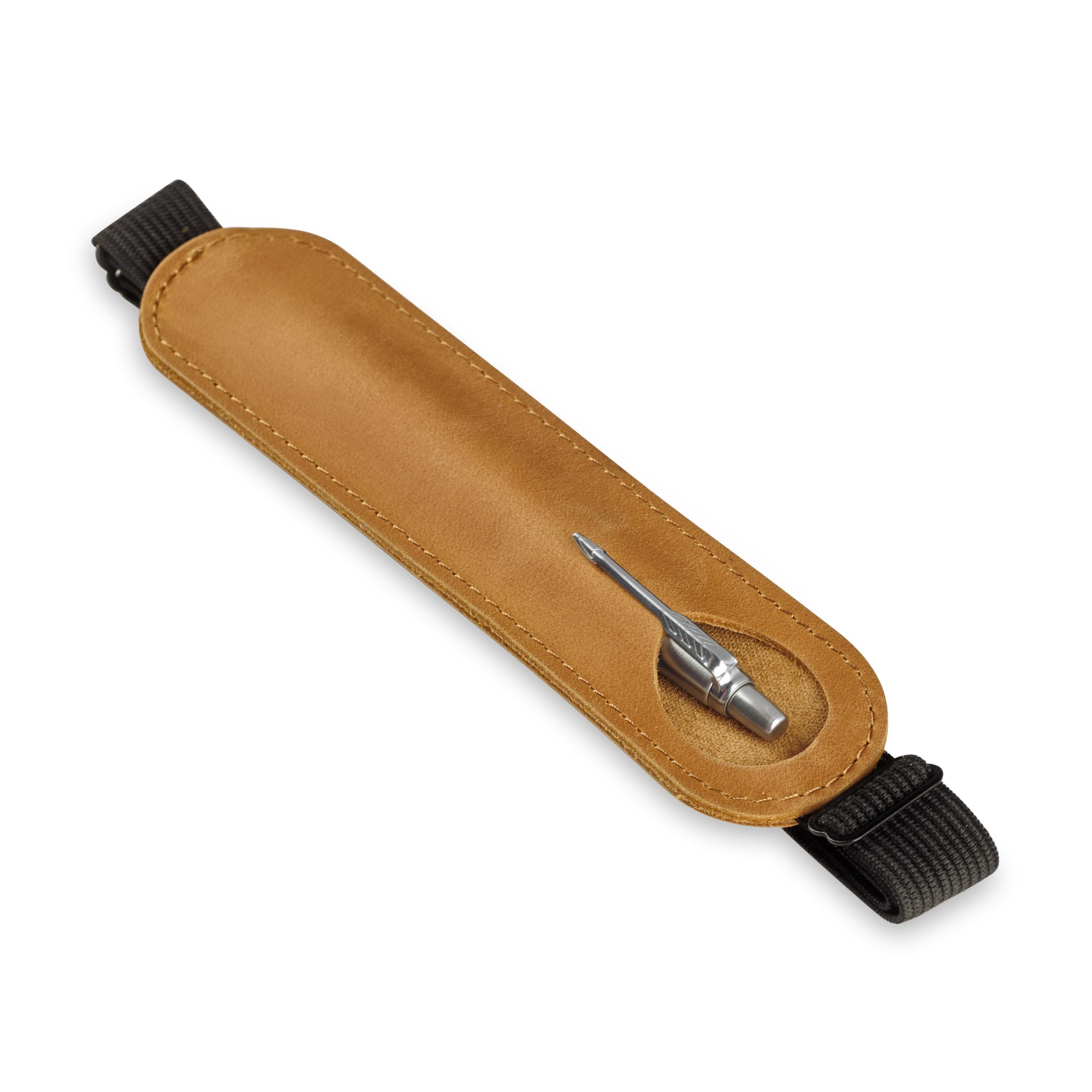 MAKYN Leather Adjustable Pen Holder for Journals, Notebooks, Planners, Books, Pencil Sleeve Case Pouch, Elastic Pen Holder for Notebook, Soft Fountain Pen Case (Vintage Brown)