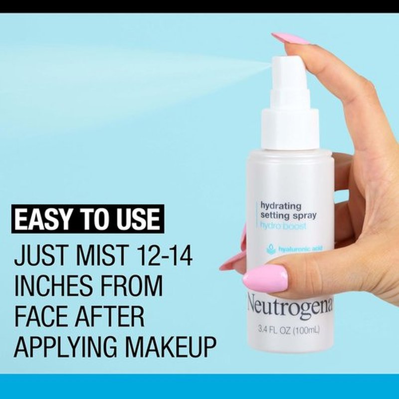 Neutrogena Hydro Boost Hydrating Makeup Setting Spray - Fragrance-Free, Non-Comedogenic, 3.4 fl. oz