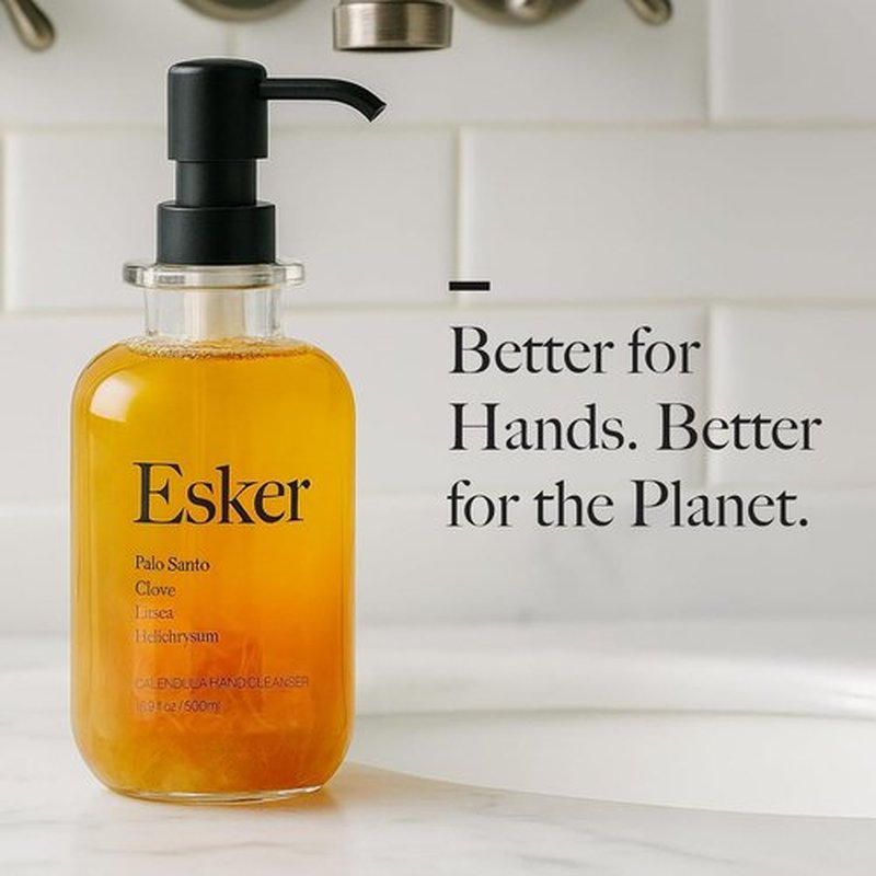 ESKER Calendula Hand Cleanser - Luxury Plant-Based Foaming Wash | Infused with Calendula & Essential Oils, 16.9 fl oz