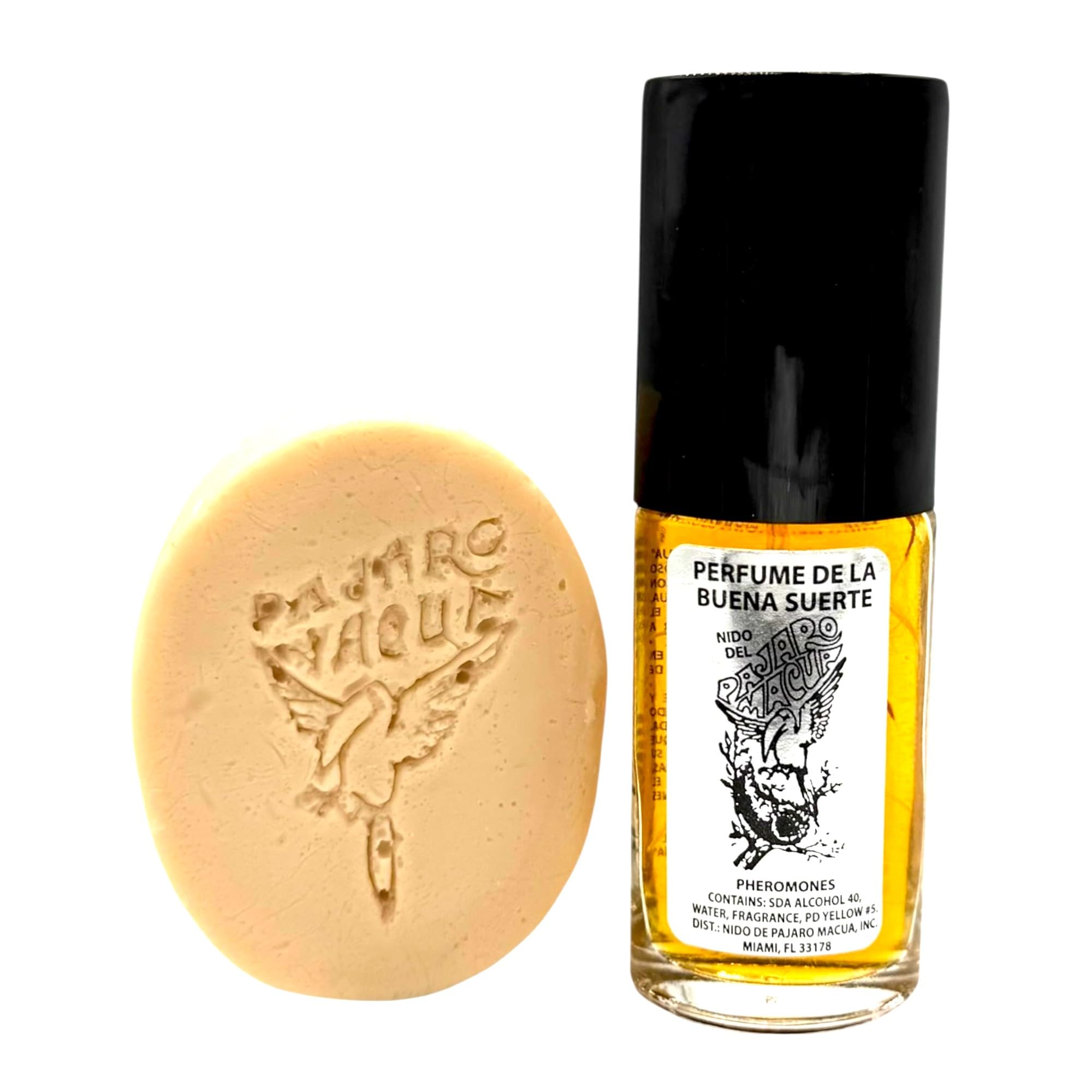 Pajaro Macua Good Luck Ritual Set with Pajaro Macua Perfume 1 oz and Spiritual Soap for Attraction, Prosperity and Love