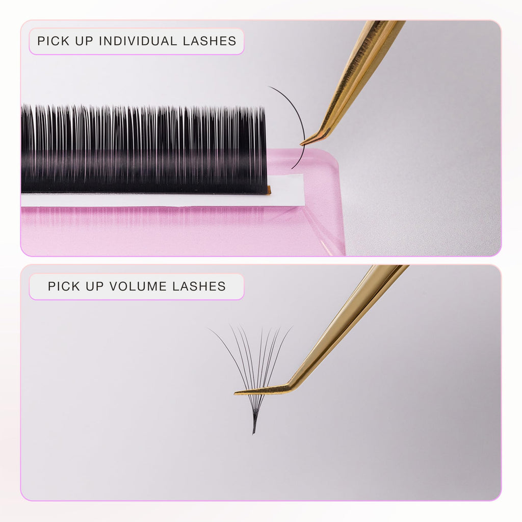 Curacoro Lash Tweezer Professional Volume False Lash Application Tool | Multi Shapes & Purposes Tweezers | Non-Slip Grip Tweezers for Volume, Isolation & Classic Lashes