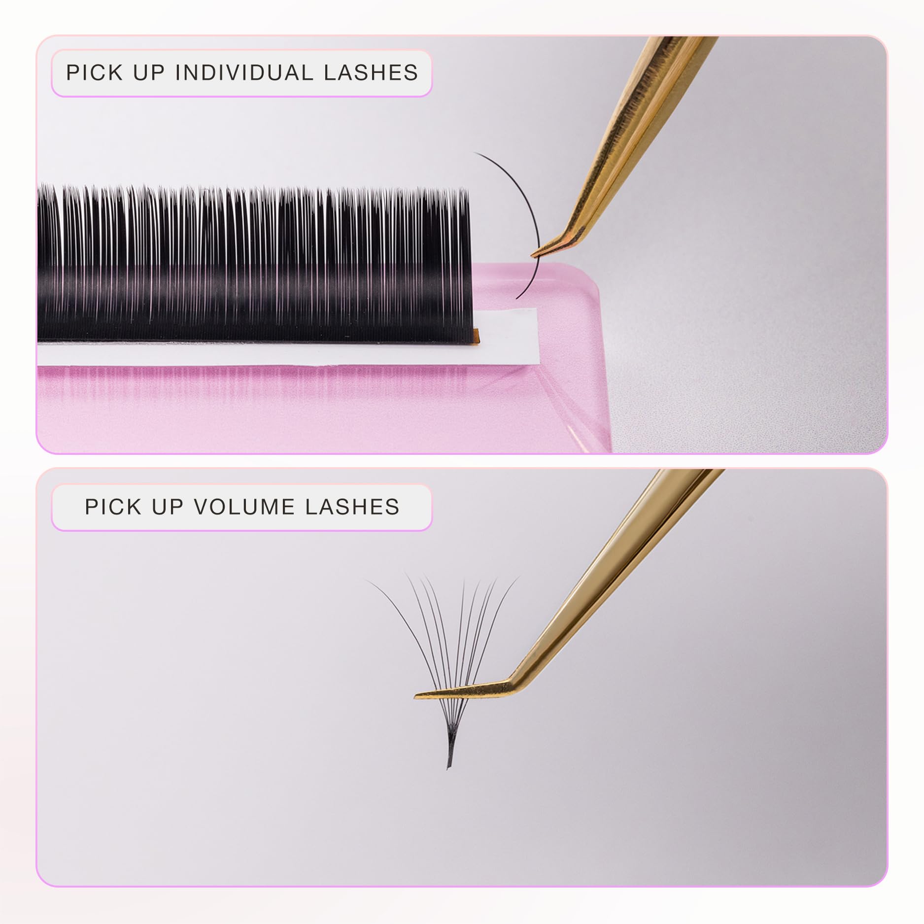 Curacoro Lash Tweezer Professional Volume False Lash Application Tool | Multi Shapes & Purposes Tweezers | Non-Slip Grip Tweezers for Volume, Isolation & Classic Lashes